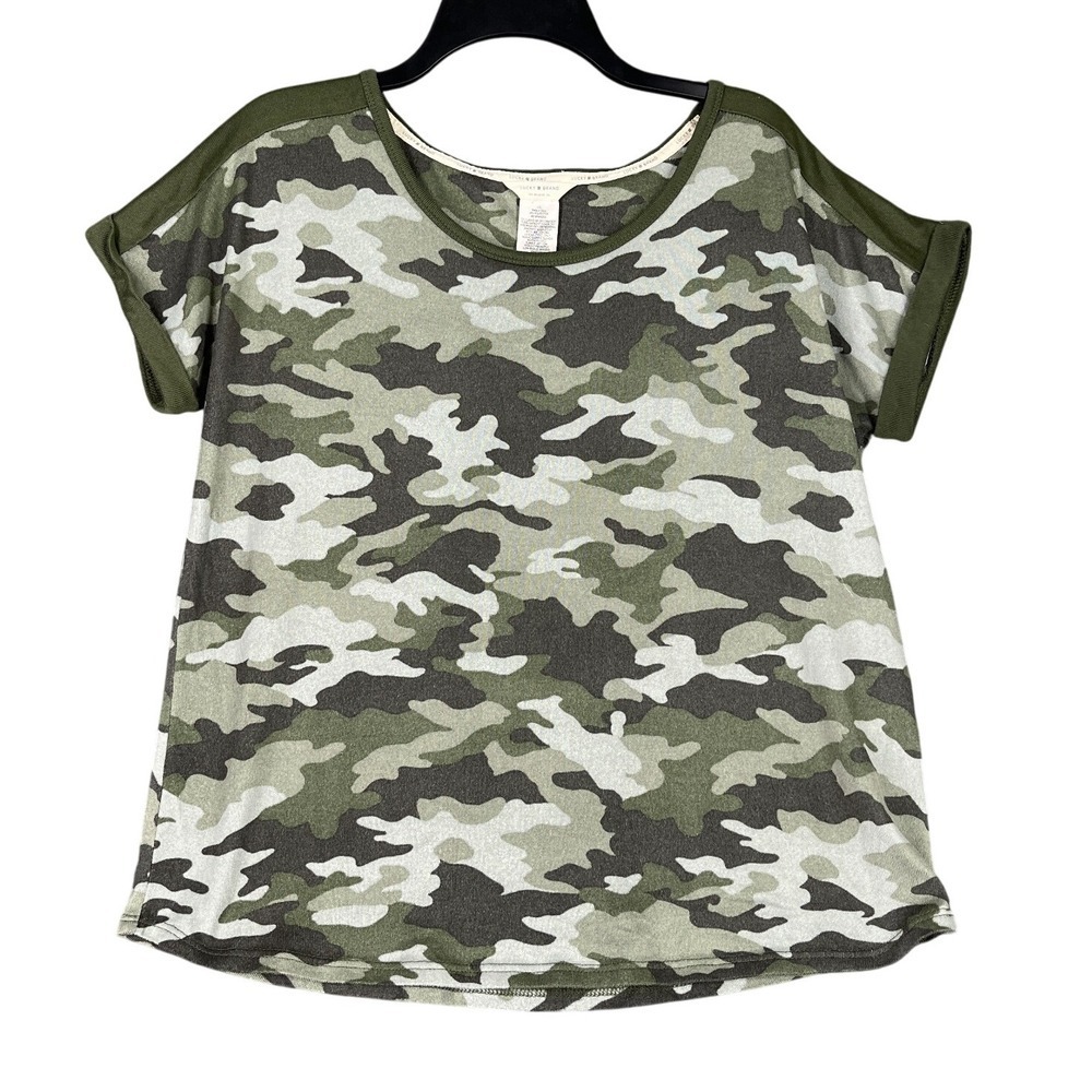 Lucky Brand Shirt Womens L Camo Military Sporty Utility Activecore Essential‎